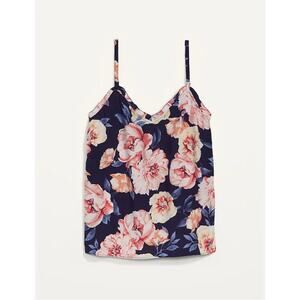 Old Navy Floral Printed Ruffled V-Neck Cami Top Size Small